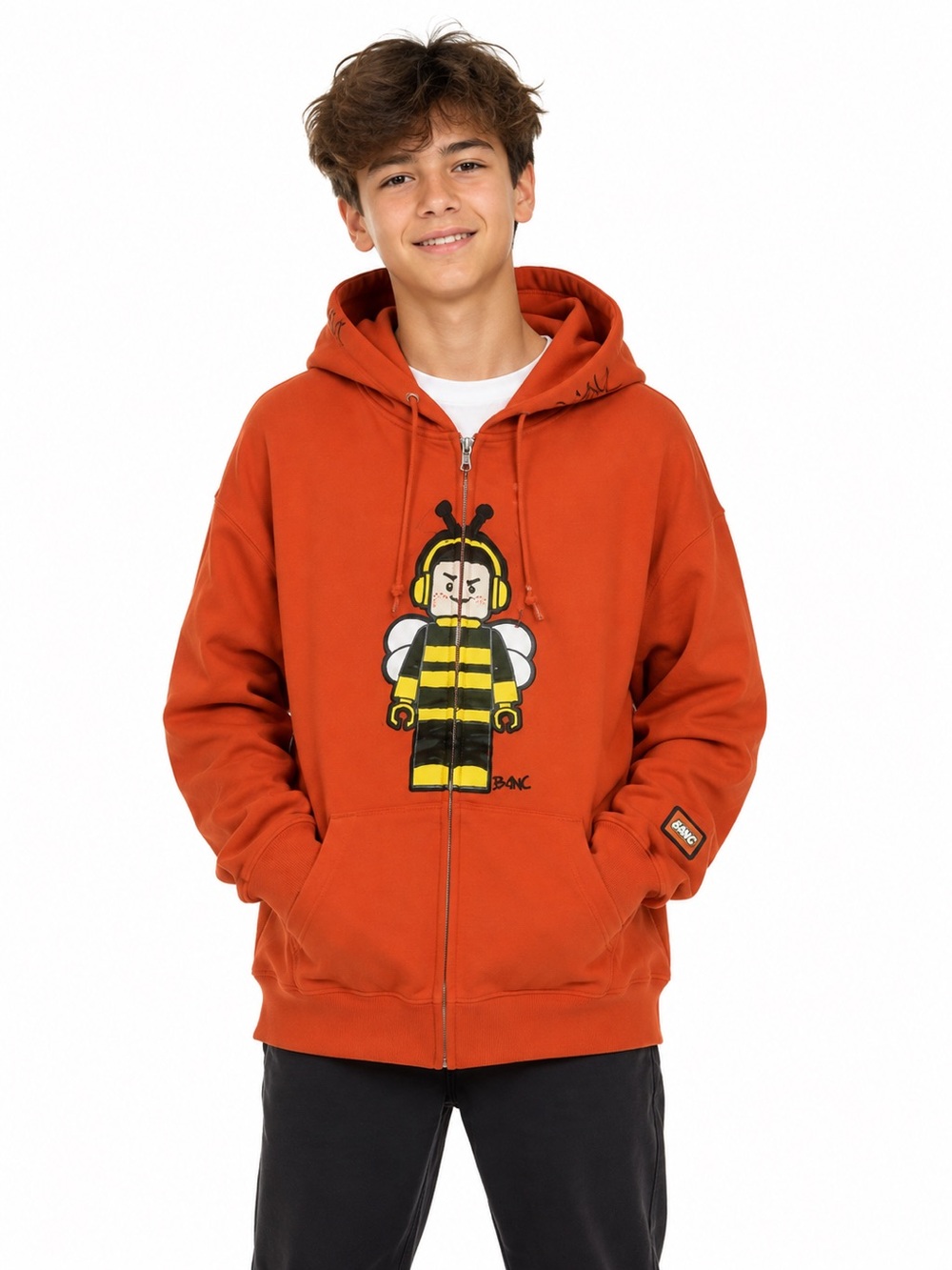 K-pop Bee Lego Man Orange Hoodie Sweatshirt